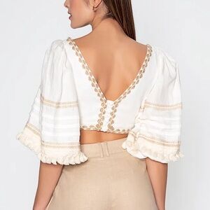 Bohemian White Crop Top